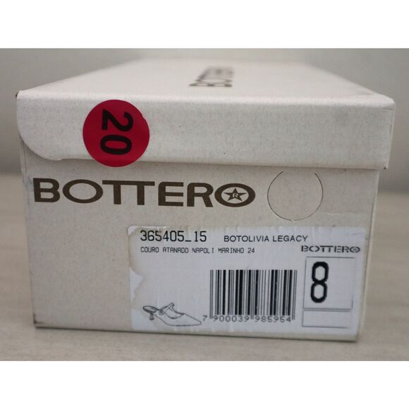 Bottero WMN Sz 8 Navy Blue Leather Botlivia Legacy Pointed Toe Kitten Heels - Picture 15 of 16